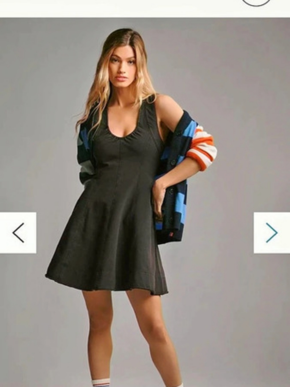 Free People Black Mini Dress With Pockets In A Worn Black Size S